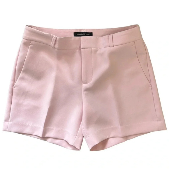 Banana Republic Tailored Shorts  Stretch Crepe Blush Pink Size 0 NWT - Picture 1 of 15